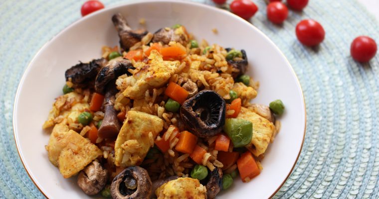 Fried Rice with Grilled Mushroom