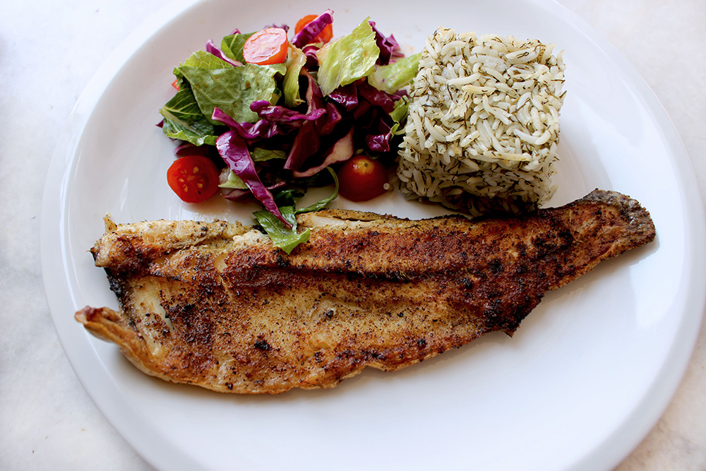Persian Dill Rice with Pan Fried Fish