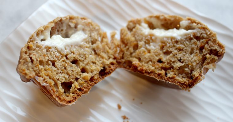 Carrot Cake Muffins with Cream Cheese Filling