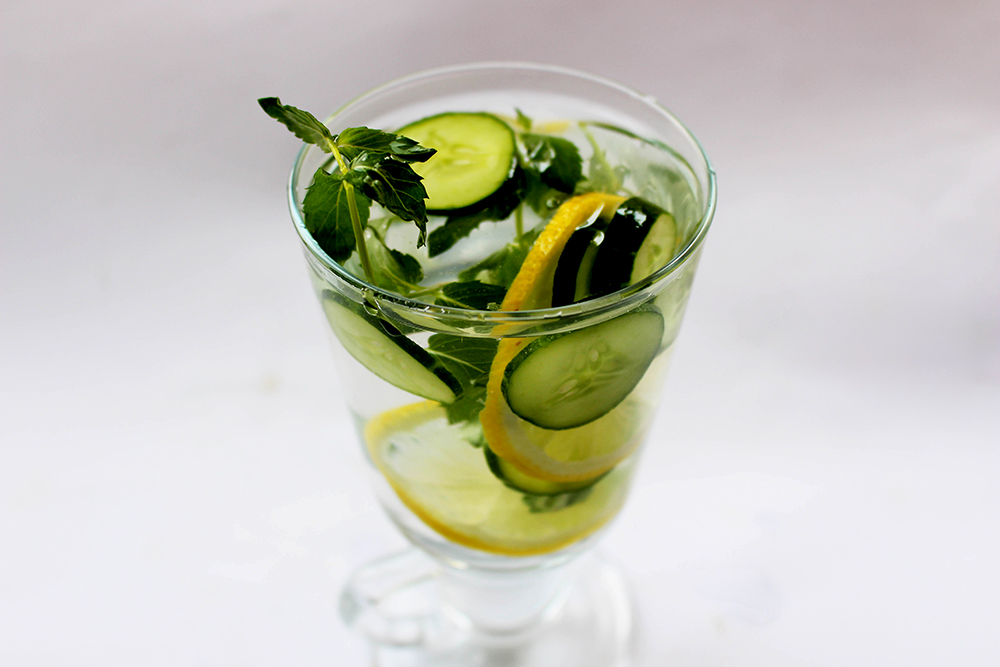Cucumber, Mint and Lemon Infused Water